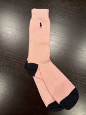 Polo Ralph Lauren Men Pink Blue pony cotton blend crew socks size 10-13
