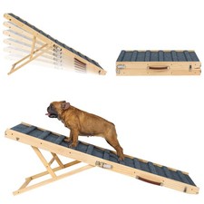 2025 Upgraded Dog Ramp for Couch, 63" Foldable Small Dog Ramp for Bed, 5 Adju...