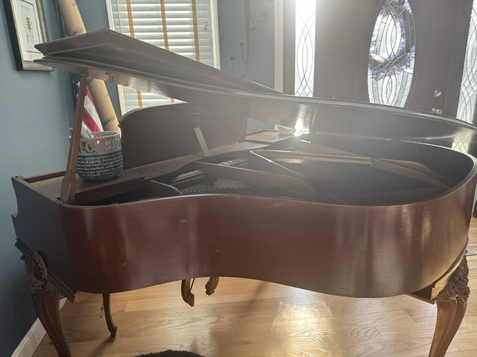 Wurlitzer Butterfly Grand Piano original 1937 Art Deco in Circassian Walnut! - Image 2 of 4