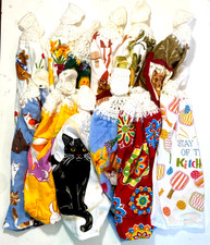 Handy Handmade Crochet Top Hanging Kitchen Towels - CATS/DOGS/BIRDS