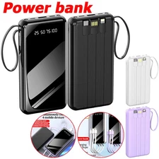 68000mAh Power Bank LCD External Portable Battery Fast Charging  For Cell Phone
