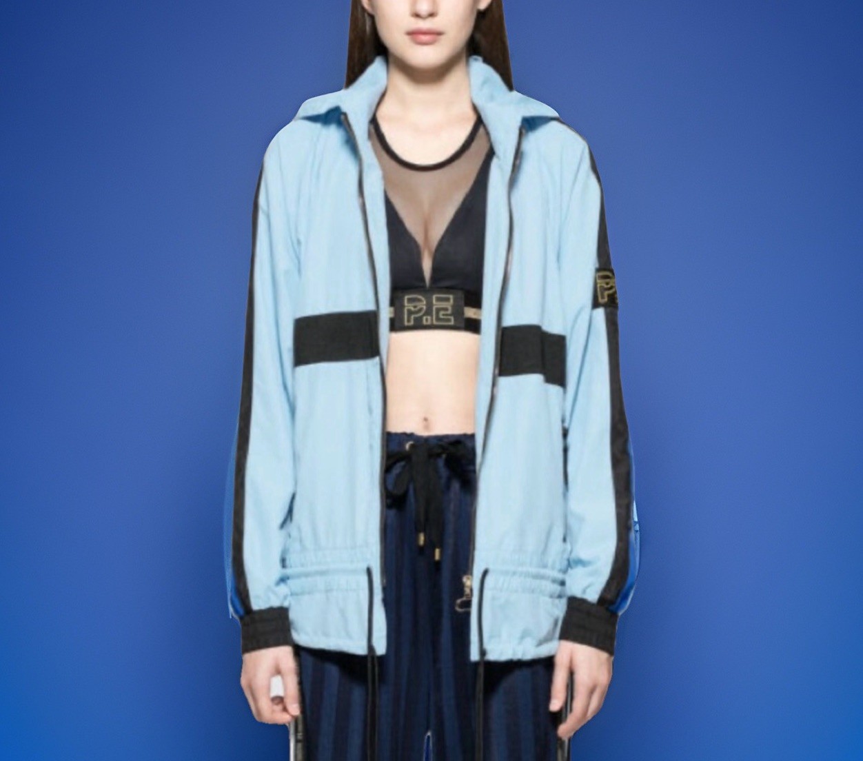 P.E Nation Vented Man Down Jacket Colorblock Blue… - image 2