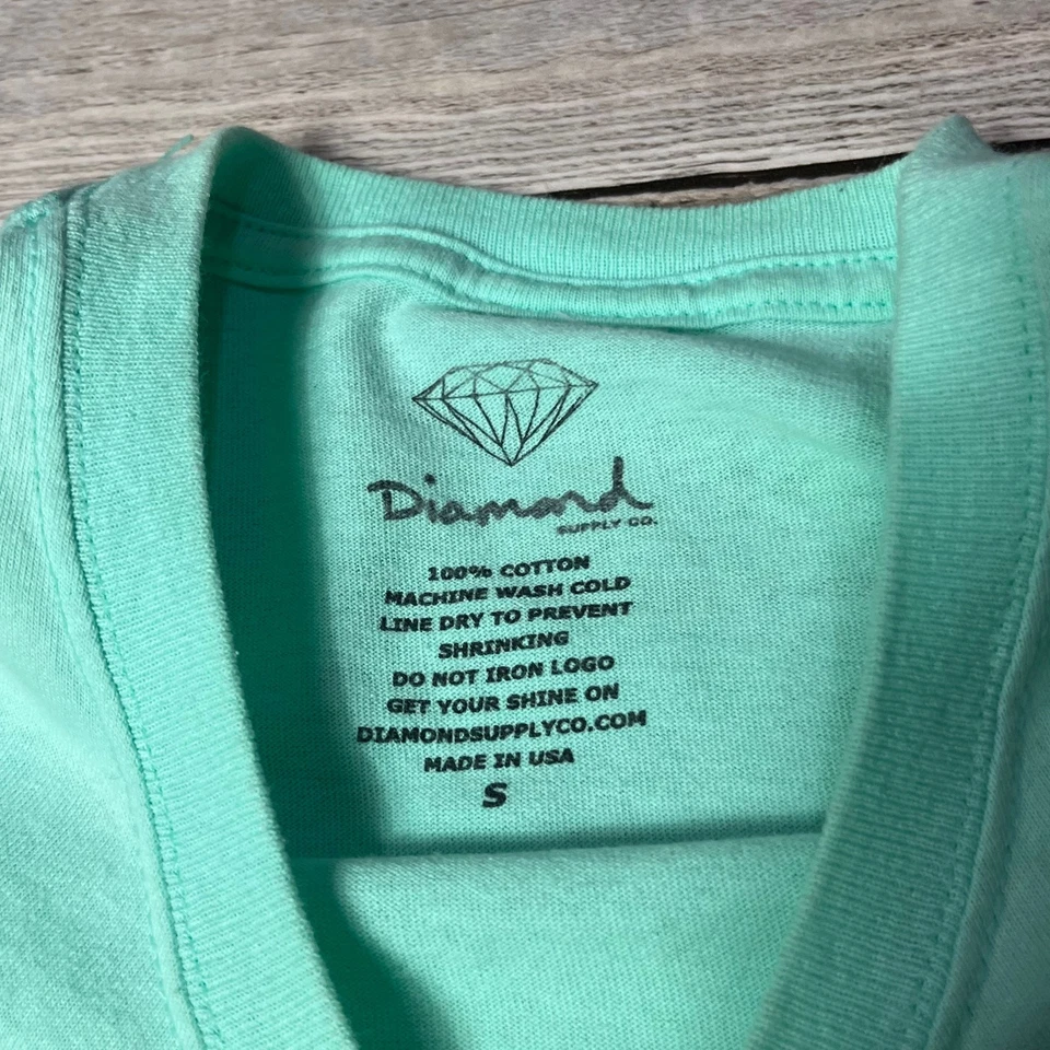 Camisa Diamond Supply pequena carimbo de pedra preciosa azul Tiffany 98 skatista streetwear - Imagem 4 de 4