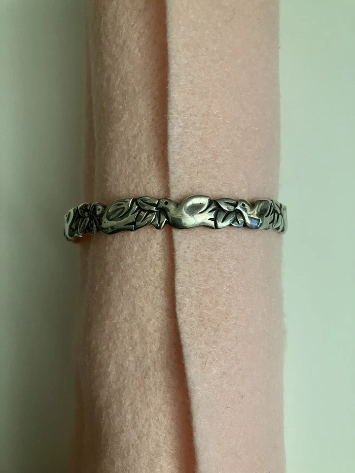 Brazalete Brazalete James Avery Usado, Paloma/Pájaro en Vuelo Eternidad Retirado Foto 3 de 4