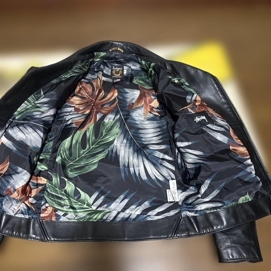 Stussy & Schott Cowhide 8" Denim Shorts 38" Collab Used No Tears thumbnail 3