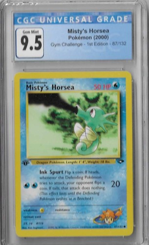 Misty's Horsea (1st Edition) graded CGC 9.5 for sale on eBay