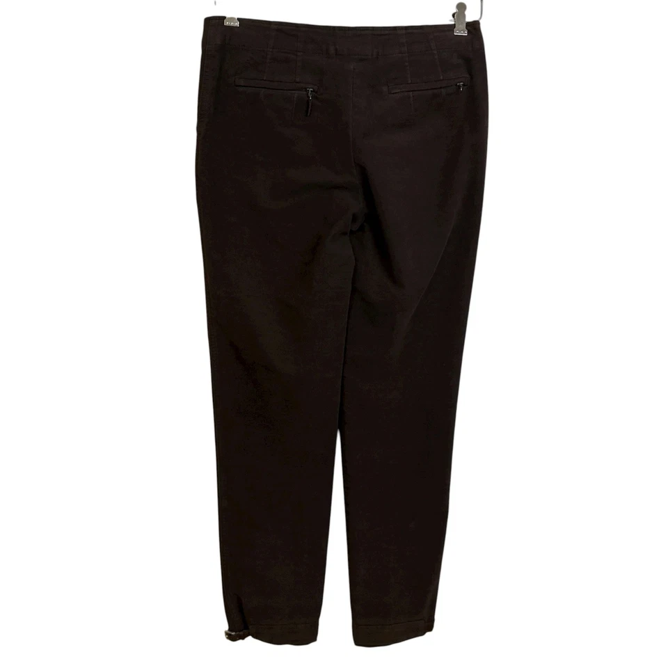 Gunex 裤子女式 6 码棕色锥形腿裤踝扣意大利制造 — 第 2/4 张图片