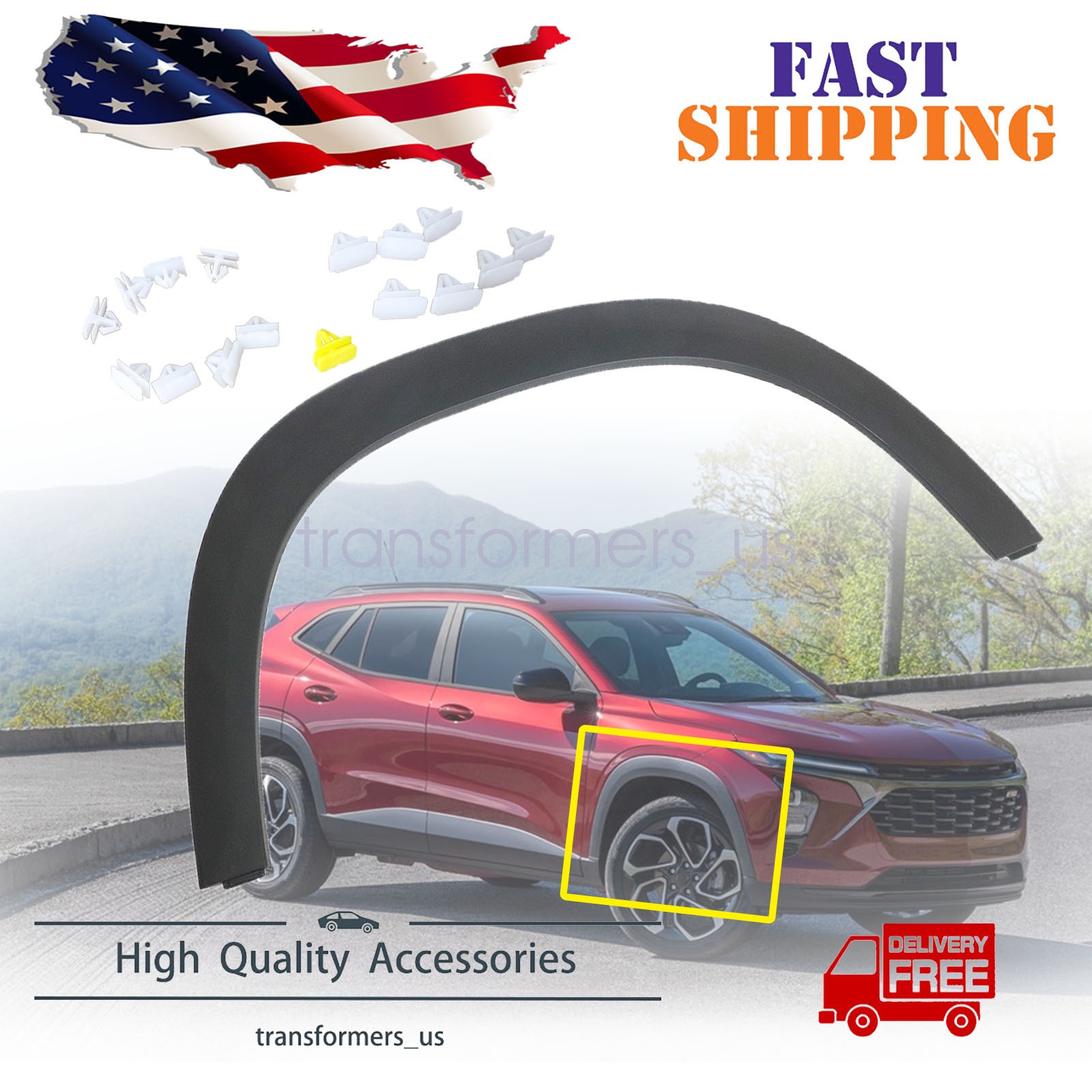 Wheel Flare Molding Trim For 2024-2025 Chevrolet Trax Front Right Passenger Side