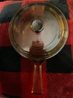 Pyrex Vision Corning Ware AMBER Glass .5 L/QT Sauce Pan Pot W/ Lid CLEAN U.S.A.