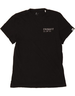 Reebok Damen Cross Fit Grafik T-Shirt Top UK 14 Large schwarz BY17