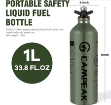 Fuel Bottle 1L for Camping ,Hiking Outdoor with Safety Valve New