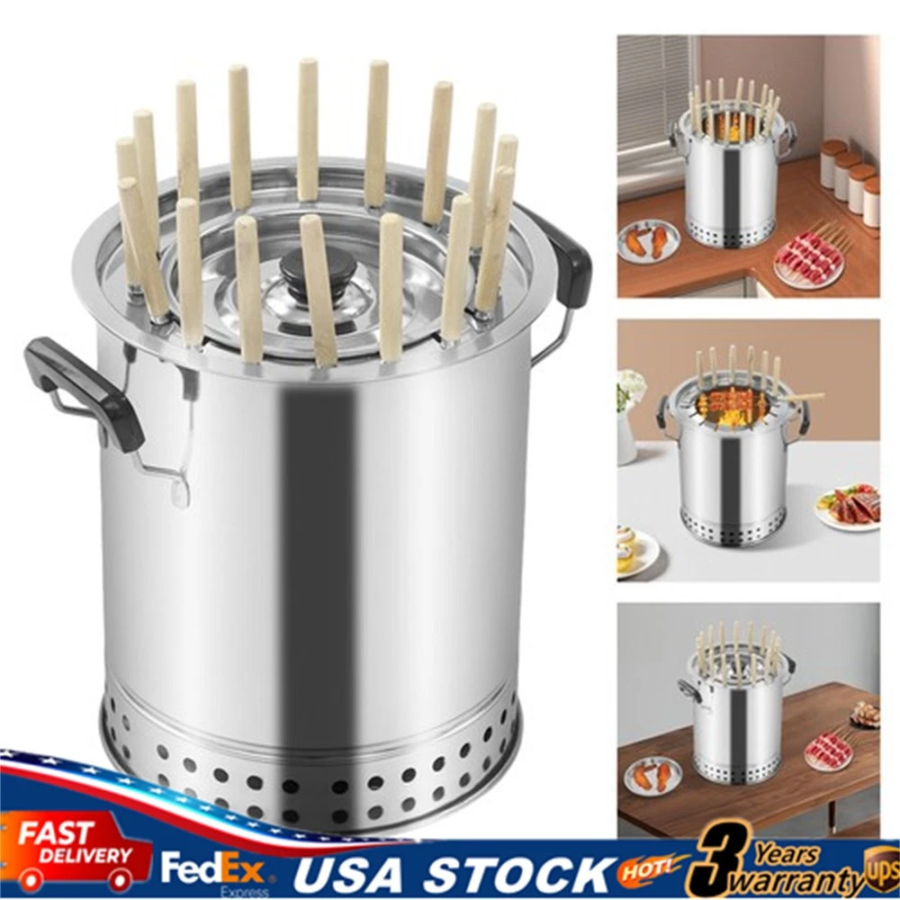 Vertical Compact BBQ Charcoal Grill Outdoor Meat Cooker Portable Charcoal Grill