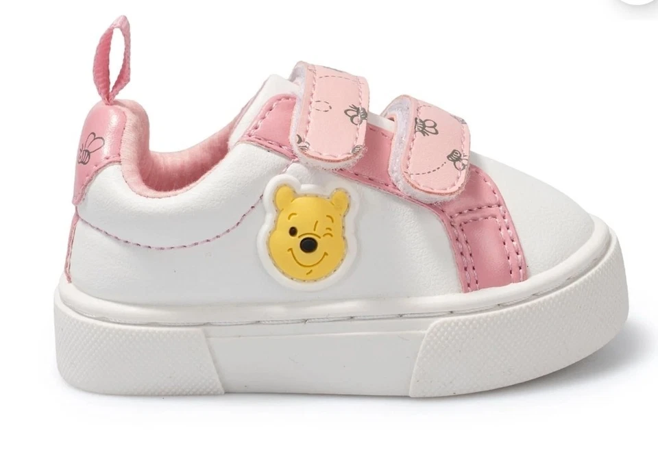 Disney Winnie The Pooh Niñas Pequeñas Tenis Talla 5 Lazo Abejas Rosa Blanco Foto 2 de 4