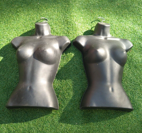 FEMALE MOLDED HANGING SHIRT TOP FORM SET OF 2 FITS MOST WOMEN'S SIZES 5-10 BLACK - Picture 2 of 10