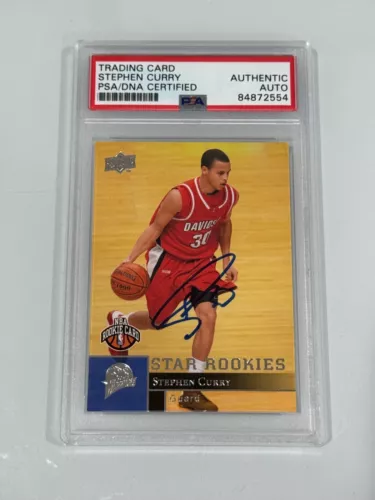 2009-10 Upper Deck Star Rookies STEPHEN CURRY Signed Rookie PSA AUTO. Great CARD