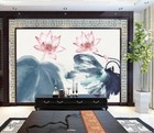 3D Lotus Painting R30347 Wallpaper Wall Mural Self-adhesive Removable Luna