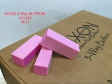 3way Nail Buffer Sanding Block 100/180 Med/Fine Pink Nail Buffing Salon Choice