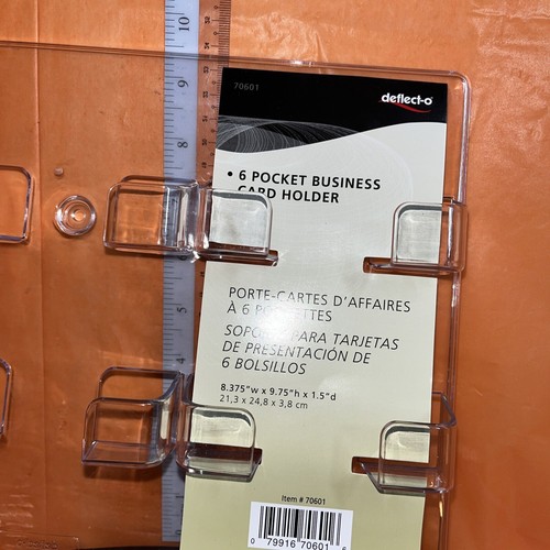 Deflecto Six-Pocket Wall Mount Business Card Holder Holds 480 2 X 3 1/2 Cards - Picture 3 of 6
