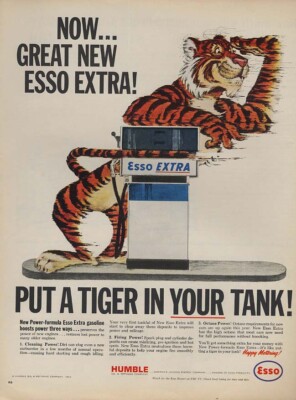 Now - Great New Esso Extra - Put a Tiger in YOUR tank! Ad 1964 L
