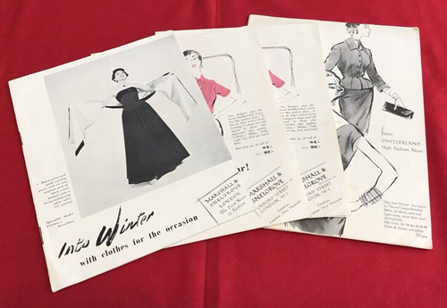Vintage Marshall & Snelgrove Brochures Cards Fashion Hats Clothing Prices Lot - Picture 1 of 8