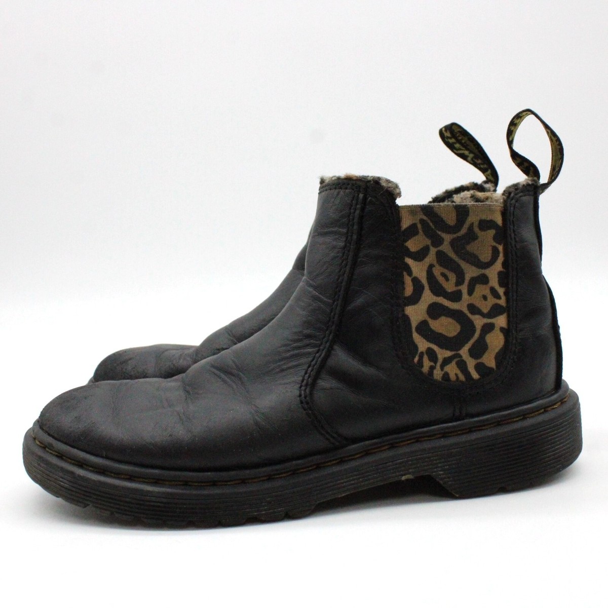 Bottes Dr. Martens Kids 2976 Leonore - Taille 3 US - Style Chelsea Léopard - Occasion Très Bon état
