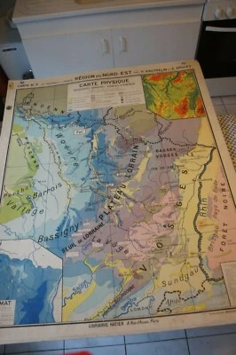 ANCIENNE CARTE SCOLAIRE HATIER 7 KAEPPELIN DEFFONTAINES REGION NORD-EST - Photo 1/4