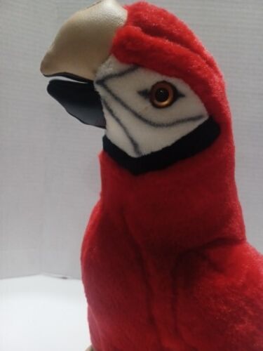 Animal Majesty Macaw Parrot Plush Red Blue Stuffed Toy Faux Leather Feet Beak - Picture 4 of 10