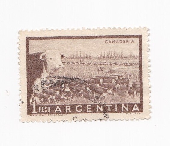 Argentina Vintage Postage Stamp 1 peso Canaderia