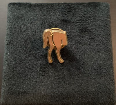 Vtg Plastic Horses Ass Tie Novelty Sarcasm Pin NOS Goofy Funny Vintage