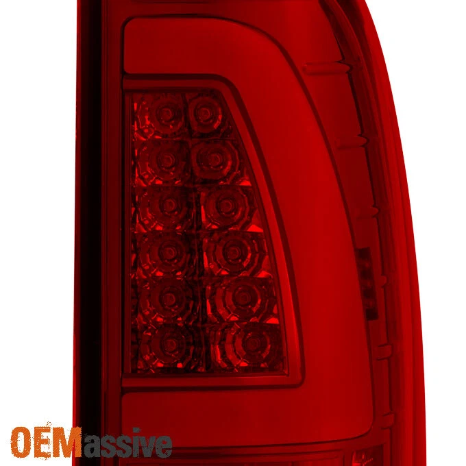 Fit 1997-2003 Ford F150 1999-2007 F250 F350 Red Clear LED Tube Tail Lights Lamps - Image 4 of 4