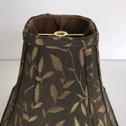 Cut Corner Square Bell Shade Brown Gold Lampshade 10" W x 8 3/4" T Spider Fitter - Picture 10 of 11