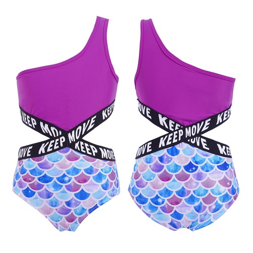 Girls Swimsuit UPF50+ One-Piece Swimming Bodysuit Beachwear Diving Leotard Park - Picture 63 of 99