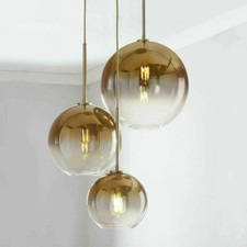 Modern 3-Head Pendant Light Glass globe Chandelier Adjustable Ceiling Fixtures