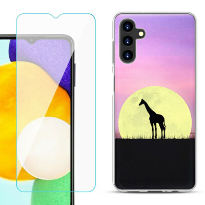 Case for Samsung Galaxy A13 5G, w/ Tempered Glass - Moonlight Giraffe