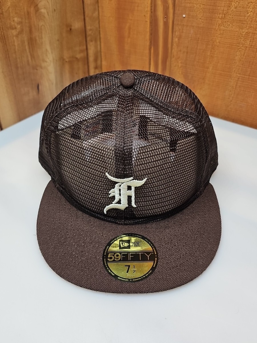 Fear of God New Era 59Fifty Fitted Brown Baseball Hat 7 1/2 Mesh