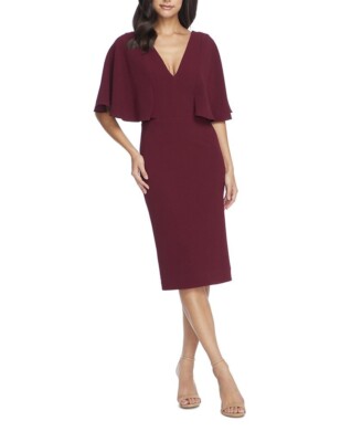 dress the population louisa butterfly sleeve cocktail dress New DRESS the POPULATION Black LOUISA Butterfly Sleeve Cocktail Sheath  Dress M