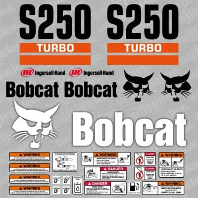 Bobcat S250 Turbo Lader Aftermarket Aufkleber / Ersatzaufkleber Set - Bild 1 von 3