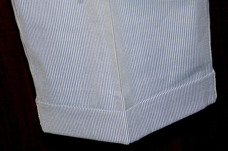 Tombolini 浅蓝色条纹男式休闲意大利棉裤尺寸 US 42 UE 56 — 第 2/4 张图片