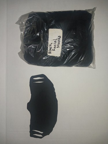 Bella + Canvas Black Facial Masks Light Weight Fabric Facial Cover 100%... - Picture 4 of 14