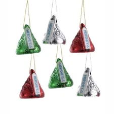 HERSHEY'S Kurt Adler Plastic Mini Kisses Ornament - Set of 6 Ornaments