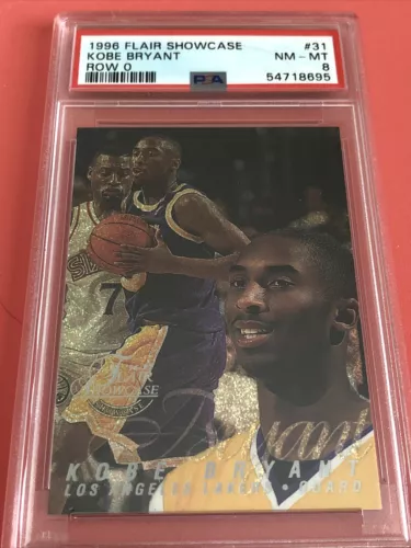 1996 Kobe Bryant Flair Showcase Row 0 Rookie PSA 8 NM-MINT Rare RC New Label