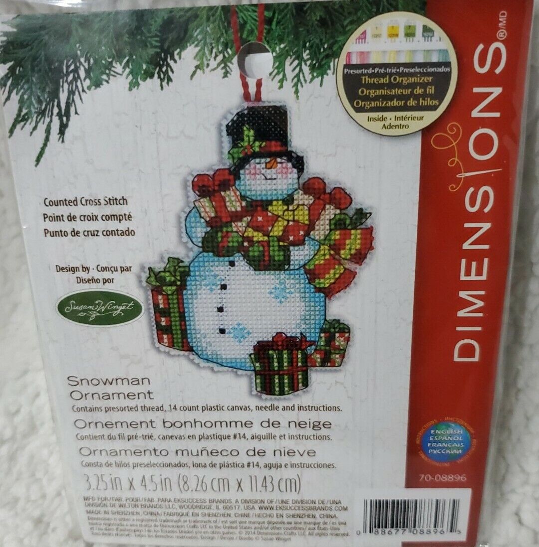 DIMENSIONS S 5 ☆ very popular WINGET SNOWMAN CHRISTMAS ORNAMENT COUNTED STITCH CROSS Max 77% OFF KIT