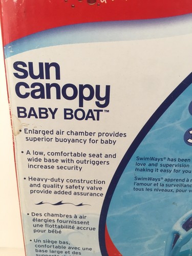 Barco bebé SwimWays inflable con dosel de mariposa para sol ¡lindo! - Imagen 4 de 4