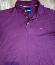 Tommy Bahama Polo Shirt Medium Purple Solid Short Sleeve Button Pullover Modal