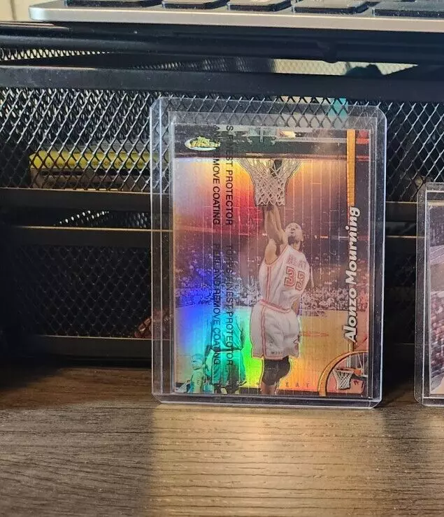 1998-99 Topps Finest Refractor Alonzo Mourning #126 HOF w/Peel MIAMI HEAT
