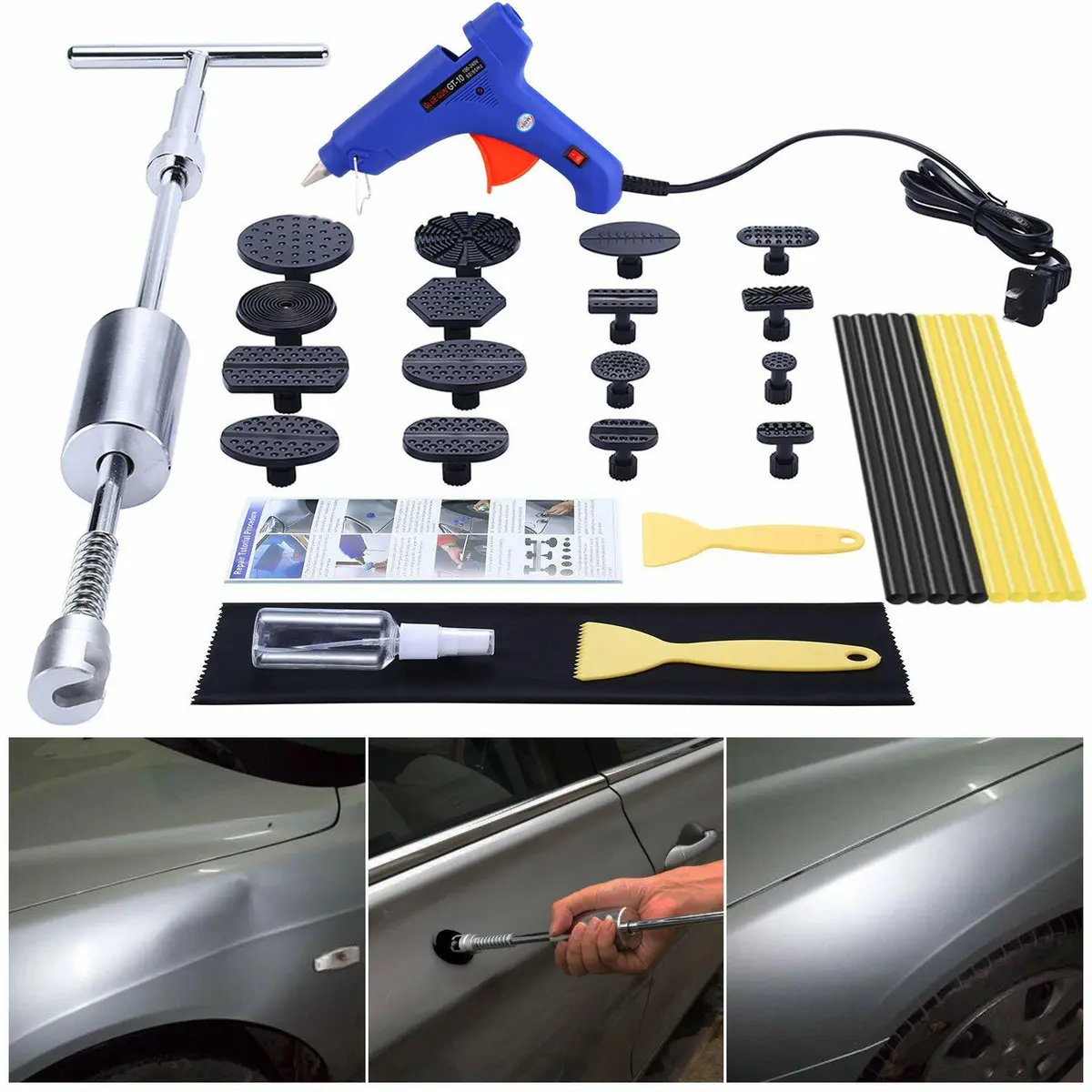 GLISTON Car Dent Puller Kit Paintless Dent Repair Remover Pro