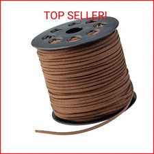 3mm x100 Yards Coffee Suede Cord Suede Lace Faux Leather Cord with Roll Spool fo