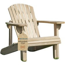 ROCKLER Adirondack Chair Plans with 32-3/4' W x 44-7/8' L x 36-1/4' H, Beige