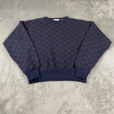 Vtg Sweater Adult Pullover Geometric Italy Italian 100 Pure Merino Wool