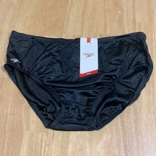 SPEEDO Men's VINTAGE Light-weight Racing Briefs Swimwear Bottom BLACK Size 40
